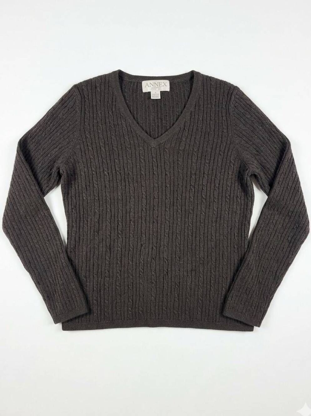 💜Casual Corner Annex Black Cable Knit Long Sleeve Sweater Small
